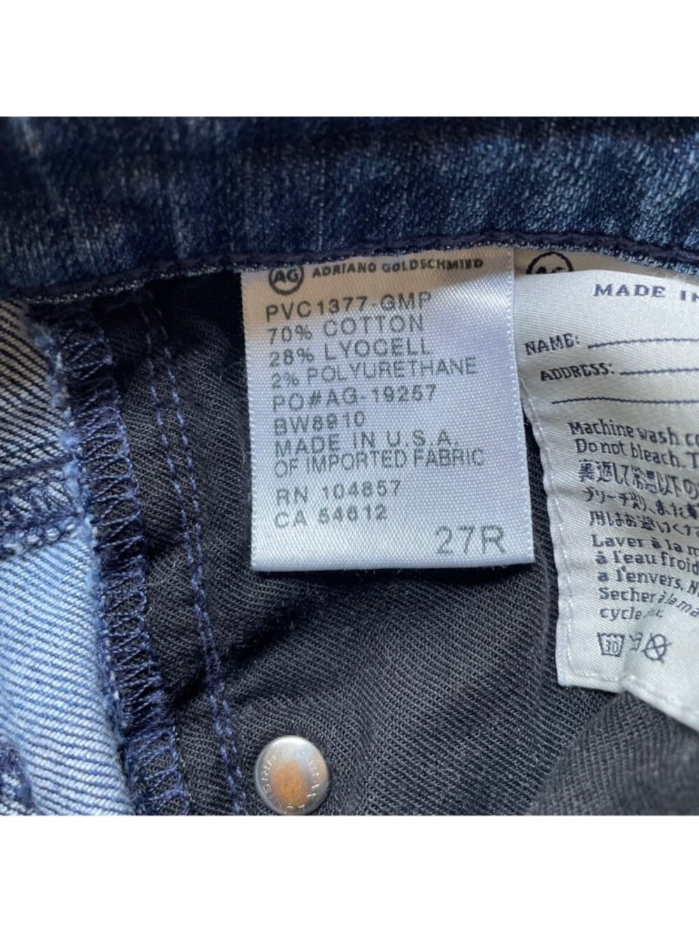 AG Adriano Goldschmied Size 27 Blue Denim Stevie Ankle Slim Straight Leg Jeans - Picture 4 of 11